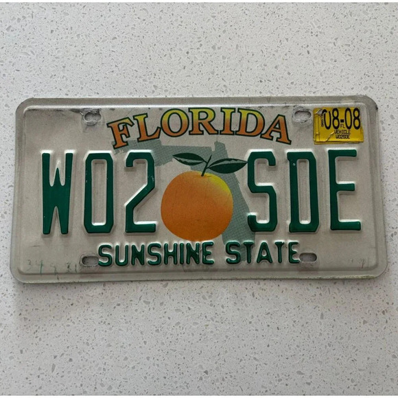 Vintage Collection Sunshine State Plate Florida Old License White Size 6" x 12" - Picture 1 of 4